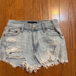 Aeropostale Light Wash Ripped Jean Shorts